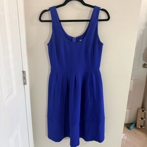 Banana Republic Royal Blue Sleeveless Fit-and-Flare Midi Dress Size 6 w/pockets